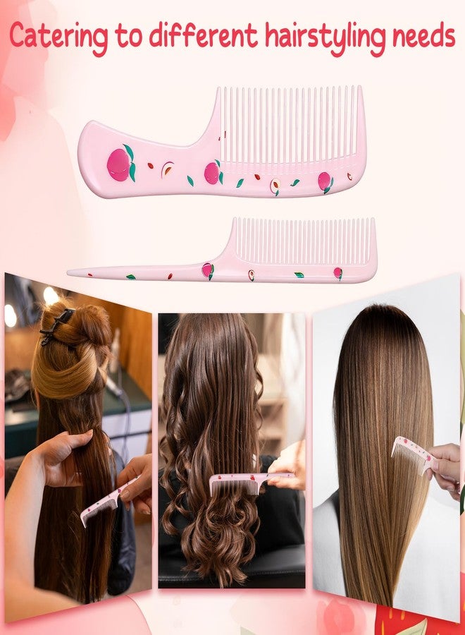 Larrel 4Pcs Cute Hair Comb Set, Pink Strawberry Comb for Toddler Portable Cute Fruit Girl Hair Combs for Kids Women Girls All Hairs Types Long Short Wet Dry Curly Straight - Image 4